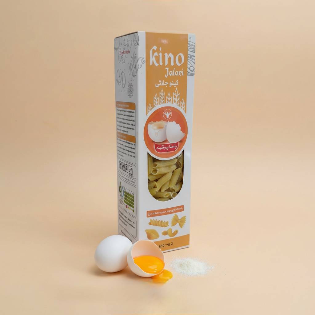 kino-egg-albumen-pasta-front پاستا پروتئینی سفیده تخم مرغ - Image 1