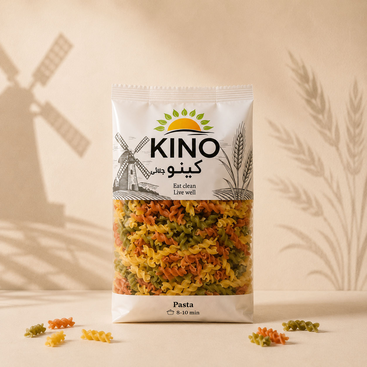 vegetables-fusilli-pasta-front-kino پاستا فسیلی سبزیجات کینو - Image 1